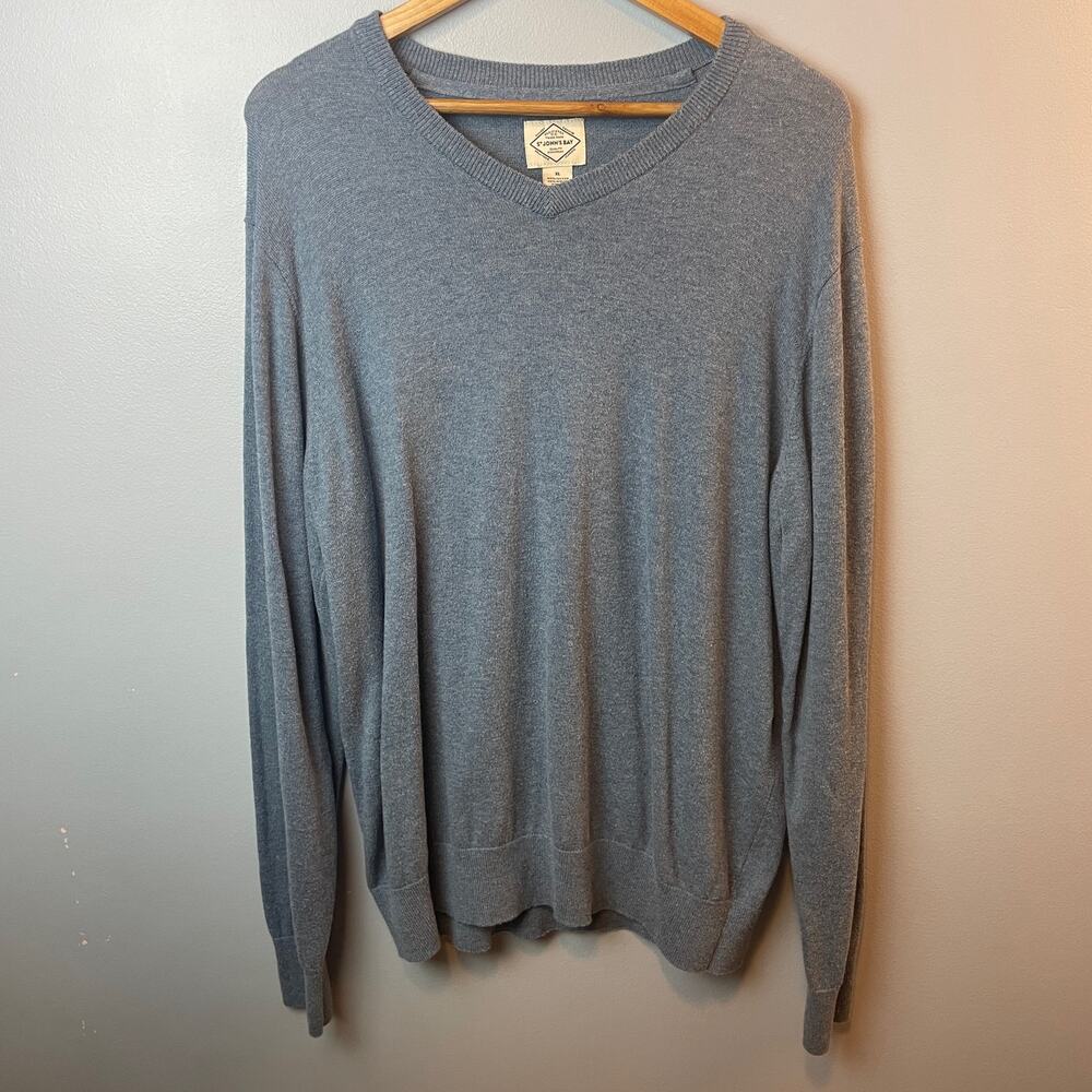 St. John's Bay V-Neck Sweater Blue Mens XL